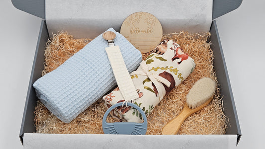 Babygeschenkset «Waldgeflüster» ein Set voller Natur und sanfter Farben